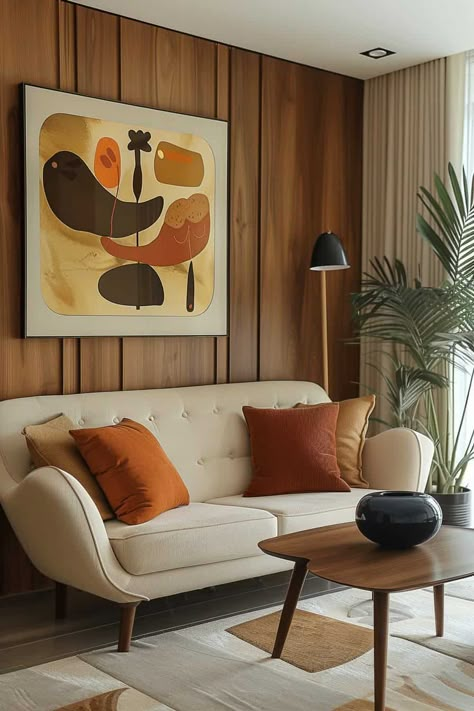 15 Tips for Creating a 70s Inspired Living Room | Green Snooze Seventies Inspired Interior, 1970s Living Room Interior Design, 70s Lounge Room, 70s Living Room 1970s Interior, 1970s Aesthetic Home, Retro Living Room 1970s, Modern 70s Living Room, Disco Playlist, Groovy Living Room