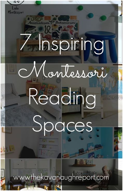 7 inspiring Montessori reading spaces. Great inspiration for creating a Montessori inspired reading space at home. Montessori Library Area, Montessori Reading Corner, Montessori Library, Kids Room Montessori, Montessori Tips, Montessori Reading, Reading Areas, Montessori Board, Montessori Curriculum