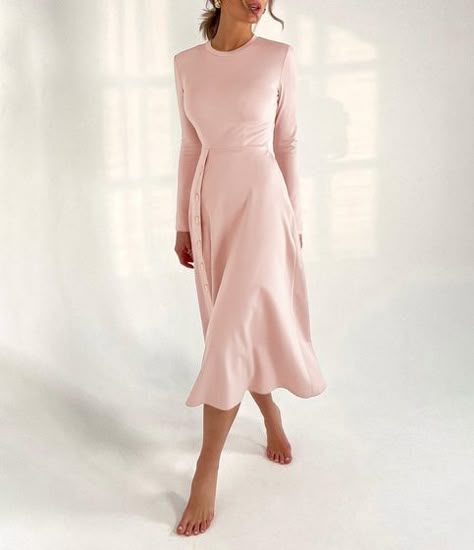 Elegant Midi Dress Classy Simple, Elegant Midi Dress Classy, Conservative Dresses, Dress Office, Female Dress, Elegant Midi Dresses, Modest Dresses Casual, Evening Gowns Elegant, Women Long Sleeve Dress