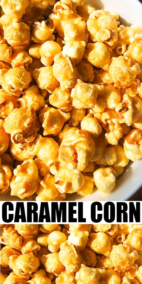 Easy Caramel Corn, Homemade Caramel Corn Recipe, Caramel Corn Easy, Easy Homemade Caramel, Caramel Corn Recipe, Homemade Caramel Corn, Caramel Corn Recipes, Fair Foods, Thanksgiving Snacks