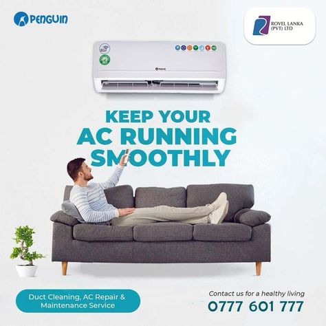 𝙆𝙀𝙀𝙋 𝙔𝙊𝙐𝙍 𝘼𝘾 𝙍𝙐𝙉𝙉𝙄𝙉𝙂 𝙎𝙈𝙊𝙊𝙏𝙃𝙇𝙔 . Stay cool, stay cared for. Rovel Lanka's AC maintenance, because your comfort deserves the best. Hotline 📞 0777 601 777 🌎 www.rovel.lk 📬 195/1, Horana Road, Boralesgamuwa #rovellanka #livingbestlife #penguinairconditioner #coollife #airconditioner #ComfortableLiving #CleanAirDay #maintenance #comfort #hasslefree #ecofriendly Air Conditioner Design, Heat Pump Installation, Air Conditioner Maintenance, Ac Technician, Ac Cleaning, Air Conditioner Service, Clean Air Conditioner, Social Media Content Planner, Air Art