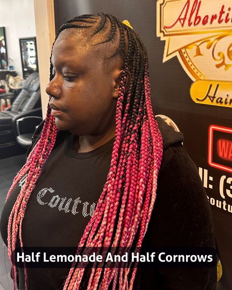 Get the best of both worlds with our Half Lemonade and Half Cornrows style at Albertine Couture!   Visit us in Gaithersburg, Dumfries, or Columbia-open 24/7 for all your hair needs. Walk-ins welcome from 5 AM - 7:30 PM. Let's slay together!  

  Call 301-765-4915
  Link in bio!

#HalfLemonade #Cornrows #DMVHair #HairSalon #24HourSalon #BraidingSalon #HairGoals #GlamLife #BraidStyles #LoveYourHair #HairTransformation #salonnearme #dmvbraider #mdstylist #albertinecouturehairsalon Half Cornrows, Cornrows Styles, Afro Twist, Love Your Hair, Hair Transformation, Braid Styles, Hair Goals, Lemonade, Hair Salon