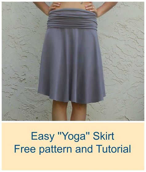 Easy ''yoga'' skirt: a FREE pattern and tutorial! Yoga Skirt Pattern Free, Exercise Essentials, Maternity Skirts, Robe Diy, Yoga Skirt, Skirt Pattern Free, Diy Tricot, Skirt Patterns, Running Skirts