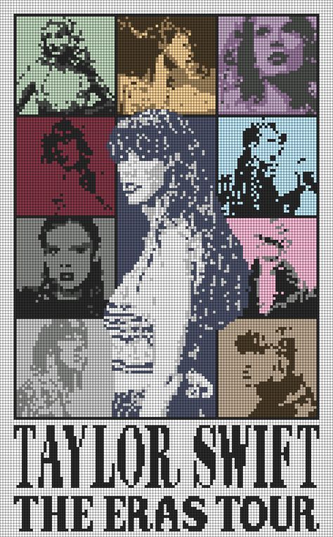 Alpha pattern #139990 | BraceletBook Graph Crochet, Folklore Evermore, Pixel Crochet, Taylor Swift The Eras Tour, Tapestry Crochet Patterns, Crochet Design Pattern, Pola Sulam, Pixel Pattern, Pixel Art Pattern