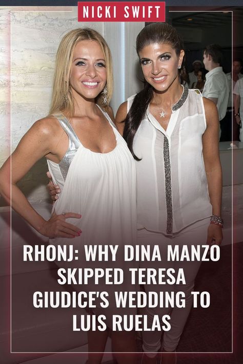 When Teresa Giudice tied the knot with Luis Ruelas, a former "Real Housewives of New Jersey" co-star was not present. "RHONJ" alum Dina Manzo, who was one of the original cast members of the Bravo reality series, left the show amid its second season.  She then appeared on "RHONJ" Season 6 but ended up departing a second time.  #rhonj #wedding Dina Manzo, Good Friendship, Real Housewives Of New Jersey, Teresa Giudice, 2022 Wedding, Best Friendship, Real Housewives, Tie The Knots, Movie Scenes