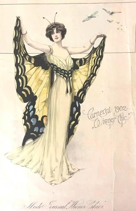 Butterfly Costume, Burlesque Costumes, Vintage Halloween Costume, Butterfly Dress, Vintage Butterfly, Fantasy Fashion, Historical Fashion, Vintage Costumes, Fashion Drawing