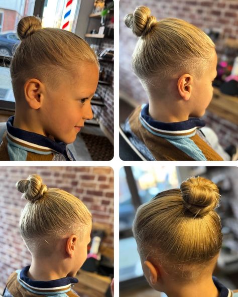 Undercut for boys long hair ! Looking great @erling haircut check it out #longhairstyles #undercut #longboyshair . Sectioned off put that sharp line in to look fresh when tied up ! Hairstyles For Boys With Long Hair, Boys Long Hair, Boys Long Hairstyles Kids, Boys Undercut, Long Undercut, Haircut Undercut, Undercut Long Hair, Boys Haircut, Shaved Undercut