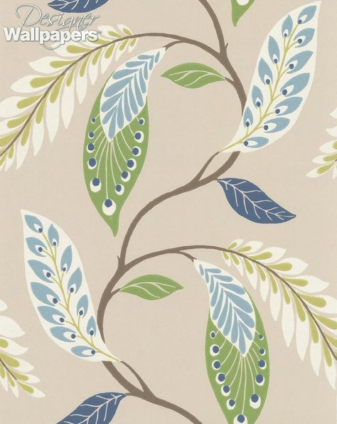 Nina Campbell Wallpaper, Nina Campbell, Feature Walls, Inspire Me Home Decor, Botanical Wallpaper, Wallpaper Direct, Painted Leaves, Bathroom Wallpaper, Burke Decor