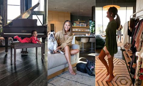 Inside Chrissy Teigen and John Legend's mind-blowing mansion: All the photos Mansion In Beverly Hills, Chrissy Teigen John Legend, John Legends, Legend Homes, Beverly Hills Mansion, Wendy House, Ace Hood, Kid Ink, Hardwood Floors Dark