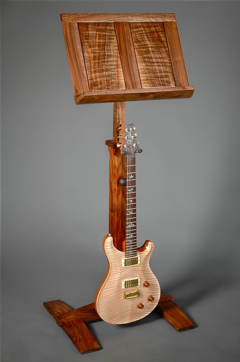 Craftsman Clocks, Wooden Music Stand, Guitar Storage, Guitar Rack, Music Stands, Guitar Stands, Wood Table Design, Woodworking Shop Projects, Furniture Design Wooden