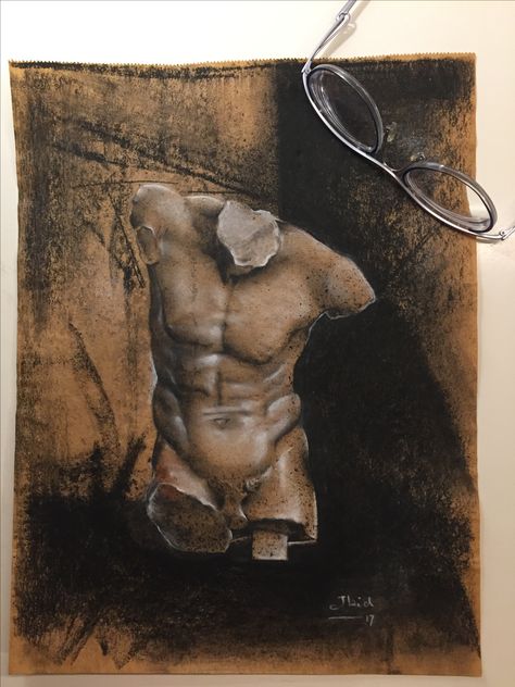 "homo deus" charcoal on kraft paper by jbidberberyan Charcoal On Brown Paper, Drawing On Kraft Paper, Kraft Paper Drawing, Kraft Paper Art, Body Drawing, Paper Drawing, Charcoal Drawing, Brown Paper, Life Drawing