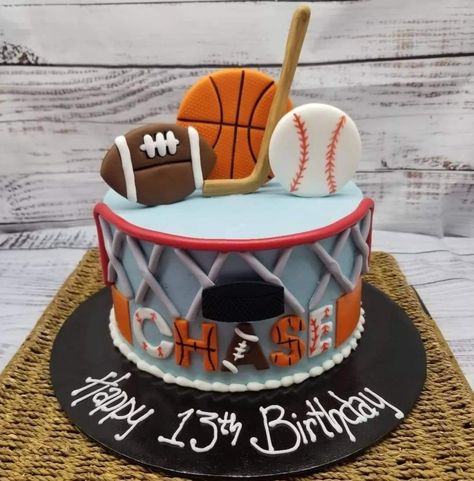 Sports Themed Birthday Cakes For Boys, Sports Theme Birthday Cake, Sports Cakes For Boys Birthdays, Sports Birthday Cake, Henry 8th, Sports Birthday Cakes, Ninja Turtle Birthday Cake, Sport Birthday, Sports Cake