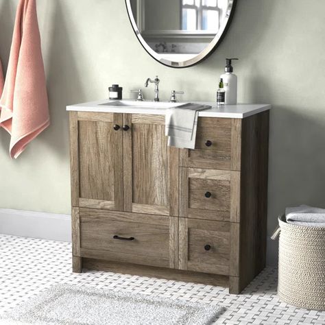 Norma 36" Single Bathroom Vanity Set 36 Inch Bathroom Vanity, Ceramic Undermount Sink, Quartz Vanity Tops, Wood Marble, Wood And Marble, Wood Vanity, Engineered Stone, Bathroom Vanity Set, Undermount Sink