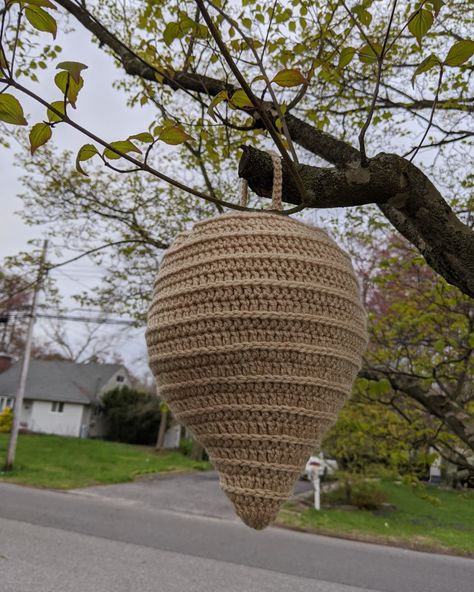 Eco-friendly wasp and hornet deterrent! Pricing and details in my Etsy shop Hornet Deterrent, Crochet Beehive, Hornet Nest, Perfect Bridal Shower Gift, Hornets Nest, Wasp Nest, Grandma Vintage, Dog Beds For Small Dogs, Crochet Stuff