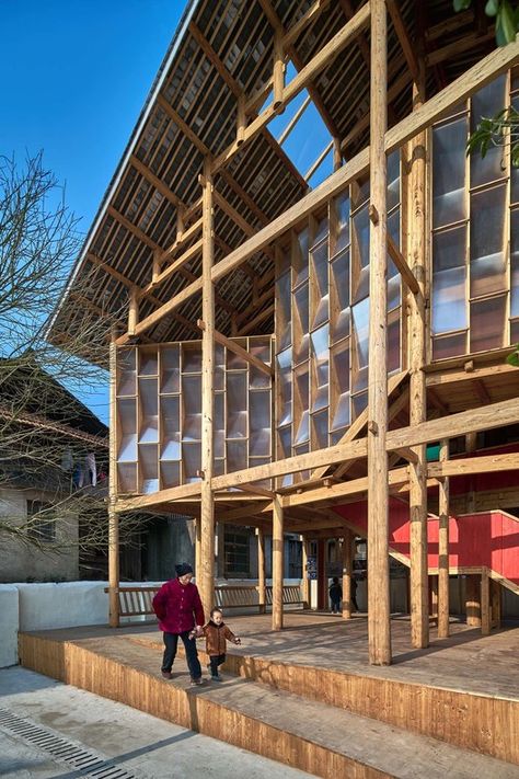 Gaobu Book House / CONDITION_LAB +UAL Studio | ArchDaily Book House, Concept Models Architecture, Wood Architecture, Architecture Model House, Living Museum, Timber Structure, Adaptive Reuse, Timber House, German Design