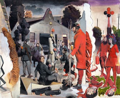 Neo Rauch, Der Stammbaum, 2017, oil on paper German Painters, Neo Rauch, Mark Bradford, Social Realism, Caspar David Friedrich, Juxtapoz Magazine, Light Images, Drawing Images, Art Center