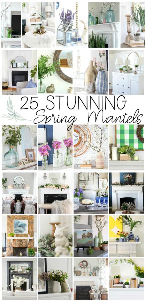 Decorating For Spring, Spring Mantel Decorating Ideas, Mantel Decorating Ideas, Spring Mantel, Mantel Decorating, Mantel Ideas, European Home Decor, Home Decor Blog, Mantel Decor