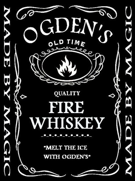 Ogden's Fire Whiskey Label by MariaLestrange Hogwarts Kitchen, Fire Whiskey, Whiskey Label, Harry Potter Potions, Flying Lessons, Theme Harry Potter, Harry Potter Halloween, Acceptance Letter, Hogwarts Crest