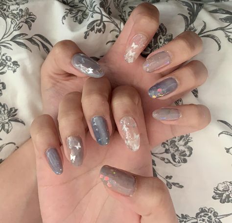 Korean New Year Nails, Chinese New Year Nail Art, Chinese New Year Nails, Cny Nails, Chinese Butterfly, Korean New Year, New Year Nails, New Years Nail Art, Korean Nail