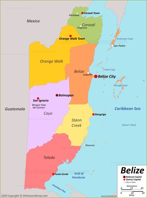 Map of Belize Corozal Town, Map Of Belize, Orange Walk Town, Dangriga, Belize Barrier Reef, Ambergris Caye, Satellite Maps, North America Map, Belize City