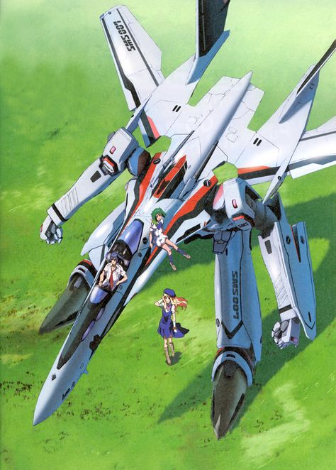 Macross Frontier gang together with the VF-25F Messiah Macross Valkyrie, Macross Anime, Macross Frontier, Robotech Macross, Mecha Anime, Giant Robots, Voltron Legendary Defender, Classic Cartoons, Animation Series