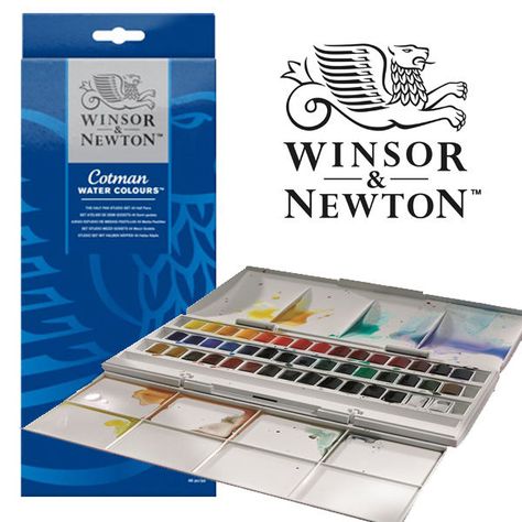 Winsor and Newton Cotman 45 Half Pan Watercolour Set Winsor And Newton, Artist Pencils, Watercolor Paint Set, Art Supply Stores, Art Pencils, Kids Art Supplies, Craft Artists, Watercolor Palette, Winsor & Newton