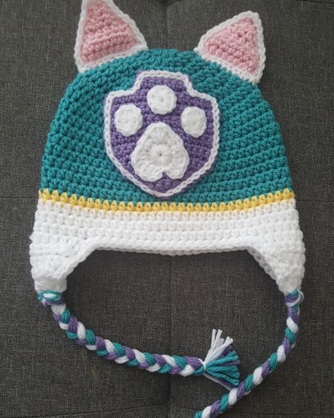 Paw Patrol crochet Hat Crochet Skye Paw Patrol Hat, Paw Patrol Crochet, Paw Patrol Tracker, Paw Patrol Hat, Marsh Art, Mom Crafts, Everest Paw Patrol, Moms Crafts, Crochet Inspo