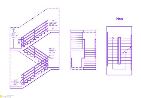 Standard Stair Dimensions – All You Need To Know Emergency Exit Stairs, Egress Stairs, Stairs Plan, Emergency Stairs, Spiral Staircase Dimensions, Stairs Height, How To Make Stairs, L Shaped Stairs, Stair Dimensions