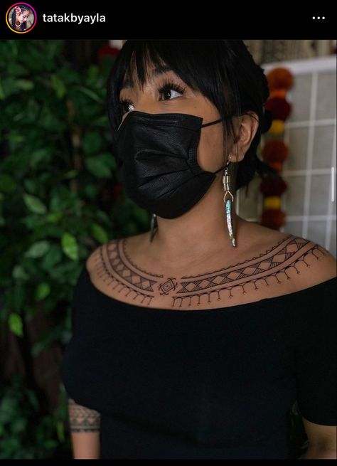 Aztec Face Tattoo, Turkish Tattoos For Women, Feminine Aztec Tattoo, Kakau Tattoos, Micronesian Tattoos, Peruvian Tattoo Ideas, Ojibwe Tattoo, Filipina Tattoo, Inuit Tattoos