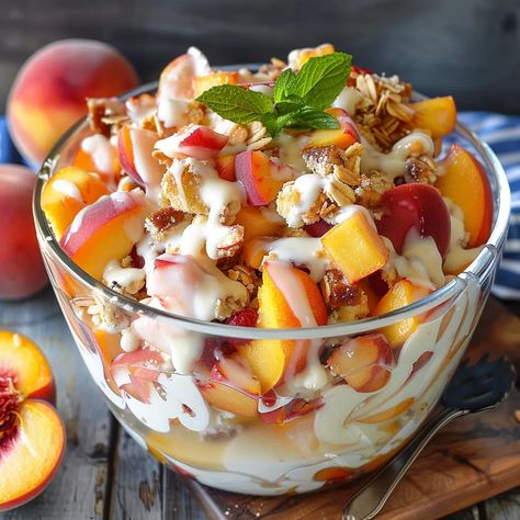 Peach Cobbler Cheesecake Fruit Salad Recipe - Peach Cobbler Fruit Salad, Peach Cobbler Cheesecake Salad, Peach Cobbler Cheesecake Fruit Salad, Millionaire Peach Salad, Fruit Salad Cheesecake, Graham Cracker Crumble, Peach Cobbler Cheesecake, Cheesecake Fruit, Cheesecake Fruit Salad