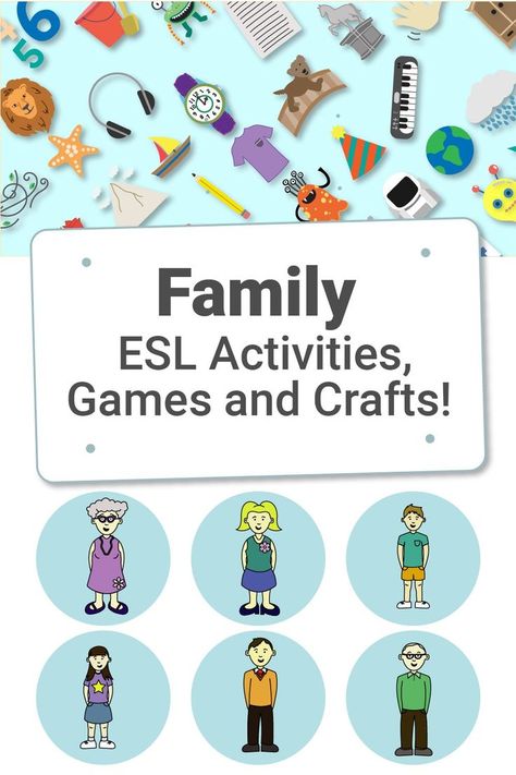 ESL family activities crafts and games for children Speaking Activities Esl Kids, Esol Activities, English Language Activities, Esl Elementary, English Games For Kids, Teach Family, Communication Activities, Esl Printables, Crafts For Children