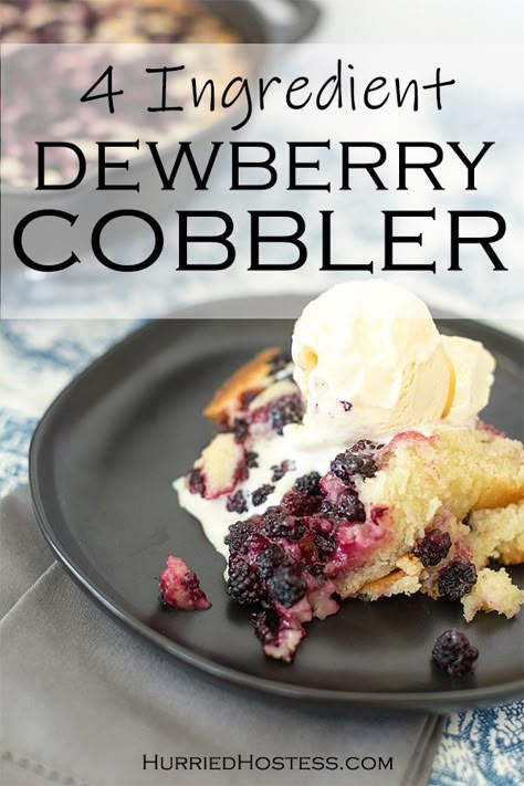 Summer means fresh dewberries! This recipe is super easy and perfect for any berry you may have lying around! And with only 4 ingredients, it means you don't have to get any weird ingredients at the store. Dewberry Cobbler Recipe, Dewberry Cobbler, Dewberry Recipes, Derby Cocktails, Healthy Recipes Easy Dinner, Colorful Pasta, Cinco De Mayo Ideas, Kentucky Derby Cocktails, Baseball Party Ideas