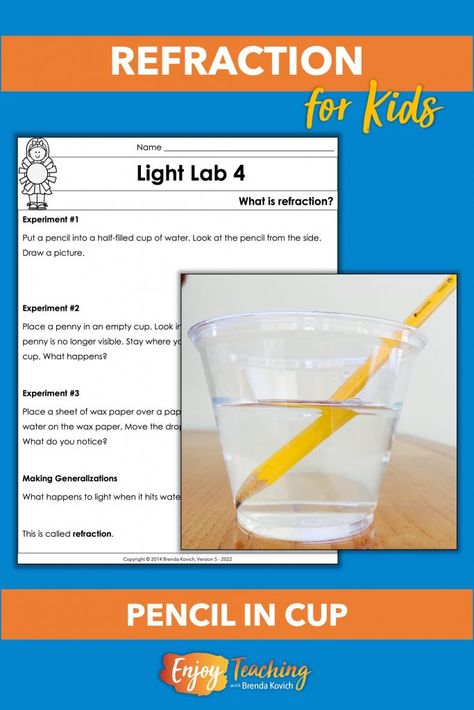 Try This Remarkable Refraction of Light Lab Refraction Of Light Experiment, Light Refraction Experiment, Refraction Experiment, Light Experiment, Space Vbs, Light Experiments, Science Stations, Light Refraction, Refraction Of Light