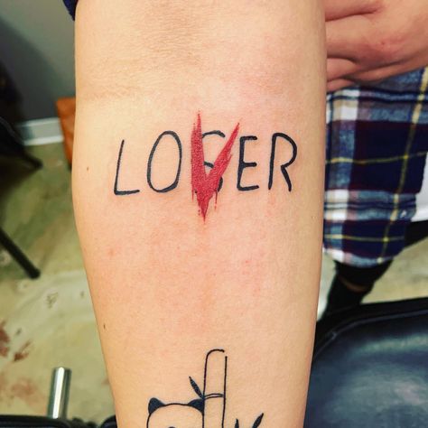 From the movie “It” Lover Loser Tattoo, Loser Lover Tattoo, Lover Loser, The Movie It, Lover Tattoo, Tattoos For Lovers, Fish Tattoos, The Movie, Jesus Fish Tattoo