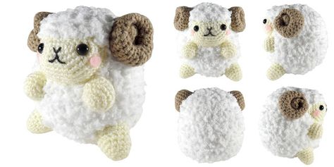 Pattern: Fluffy Ram Amigurumi Crochet Things, Paw Pads, Diy Origami, Pink Yarn, Amigurumi Free Pattern, Worsted Weight Yarn, A Pattern, Crochet Crafts, Crochet Toys