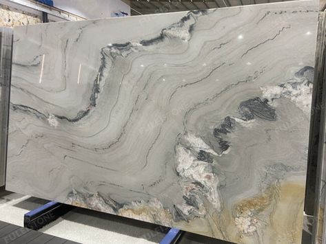 Macaubas Fantasy Quartzite, Macaubas Fantasy Quartzite Countertops, Fantasy Quartzite Countertops, Quartzite Island, Ogee Edge, Modern Mountain Home, Quartzite Countertops, Kitchen Remodel Design, Modern Mountain