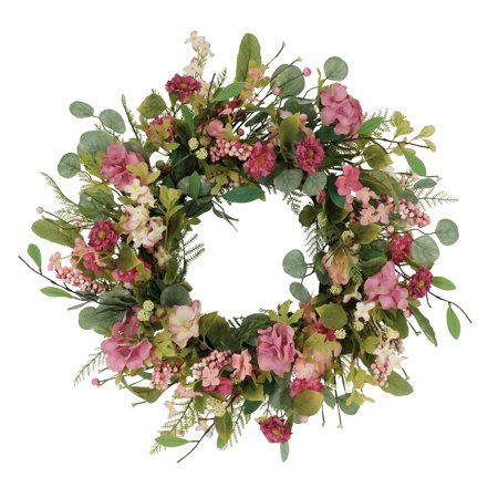 Pink Mum, Spring Floral Wreath, Spruce Up Your Home, Hydrangea Wreath, Artificial Wreath, Hanging Wreath, Wreaths & Garlands, Easter Wreaths, Chrysanthemum