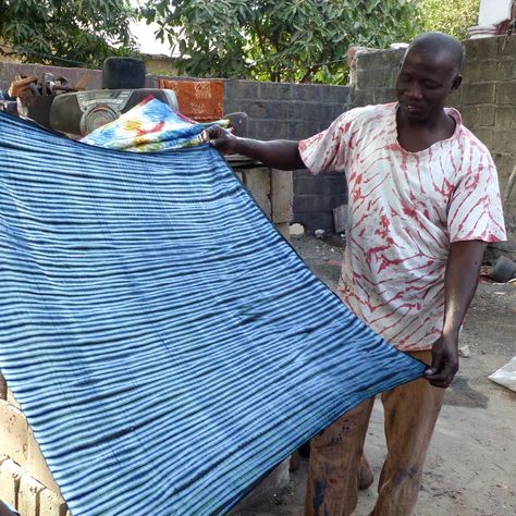 Indigo hand-dyed fabrics from The Gambia Indigo Artwork, Indigo Cloth, Indigo Plant, Indigo Textiles, African Indigo, The Gambia, Natural Dyeing, Indigo Fabric, Indigo Colour