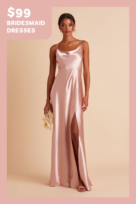 Slip Bridesmaids Dresses, Rose Gold Bridesmaid Dress, Satin Gowns, Rose Gold Bridesmaid, Dusty Rose Bridesmaid Dresses, Satin Bridesmaid Dress, Rose Bridesmaid Dresses, Birdy Grey, Perfect Bridesmaid Dress