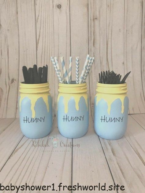 Bear Centerpiece, Pooh Decor, Hunny Bun, Pooh Party, Winnie The Pooh Themes, Pooh Birthday, Bee Baby Shower Theme, Disney Baby Shower, Shower Thoughts