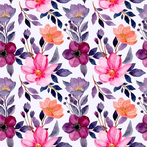 Purple Floral Painting, Purple Flower Watercolor, Doodle Frames, Watercolor Vintage, Screen Savers Wallpapers, Flowery Wallpaper, Pink Watercolor Flower, Bright Art, Flower Watercolor