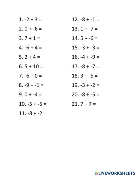 Addition Of Integers, Adding Rational Numbers, Add Integers, Adding Integers Worksheet, Multiplying Integers, Adding Worksheets, Adding Integers, Math Integers, Integers Worksheet