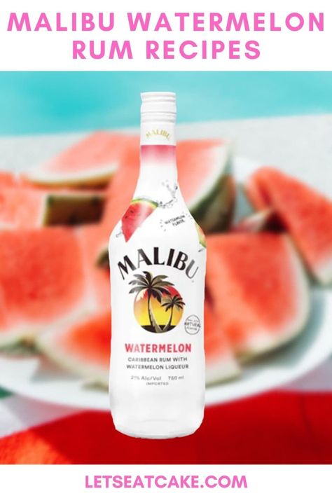 Rum Watermelon, Watermelon Mixed Drinks, Watermelon Alcoholic Drinks, Malibu Recipes, Malibu Mixed Drinks, Malibu Rum Drinks, Malibu Cocktails, Rum Drinks Recipes, Malibu Drinks