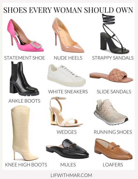 Basic Footwear For Women, Affordable Shoes For Women, Stylish Shoes For Women Casual, Elegant Shoes For Women, Must Have Shoes For Women Wardrobe, Shoes Every Woman Should Have, Shoe Essentials Women, Shoes That Match With Everything, Staple Shoes For Women