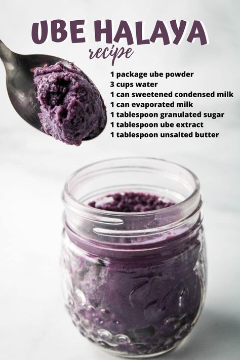 Ube halaya and it’s rich purple hues make this popular Filipino dessert almost too beautiful to eat. It’s rich, creamy, and oh so yummy. Filipino Ube Dessert, Ube Recipes Filipino Desserts, Ube Desserts Recipes, Ube Halaya Recipe, Ube Dessert Recipe, Ube Dessert, Filipino Sweets, Filipino Delicacies, Ube Halaya