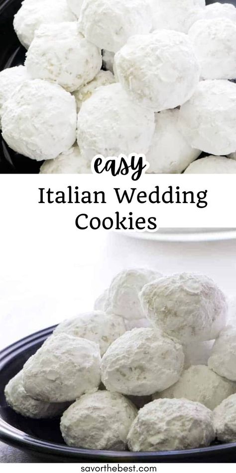 These Italian wedding cookies are little bite-size morsels of heaven. They are crumbly, rich, buttery, and incredibly addictive. Don’t let the name fool you. These cookies are not just for weddings. They are perfect for any occasion and especially make a huge appearance during the holiday season. Polish Wedding Cookies, Wedding Balls Cookies, Tuxedo Cookies Black And White, Irish Wedding Cookies, How To Make Wedding Cookies, Italian Wedding Cake Cookies, Italian Wedding Cookies Almond, Easy Wedding Cookies Simple, Wedding Cakes Cookies