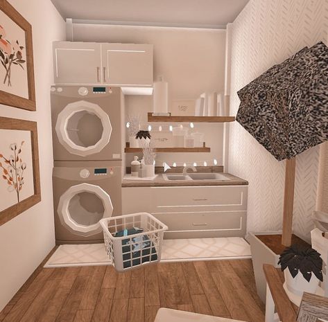 Bloxburg Laundry Room Ideas, Blocksburg Room Ideas￼, Simple Bedroom Design, House Decorating Ideas Apartments, Small House Layout, Tiny House Layout, Diy House Plans, House Floor Design, House Layout Plans