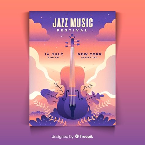 Gradient illustration music festival poster Music Festival Poster Illustration, Musical Festival Poster, Poster Vector Design, Music Illustration Poster, Poster Festival Music, Music Illustration Design, Freepik Vector Free, Music Festival Illustration, Canva Posters Design