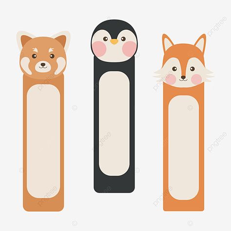 Bookmark Vector, Penguin Bookmark, Fox Background, Penguin Birthday, Autumn Animals, Background Cute, Animal Png, Pet Fox, Winter Animals