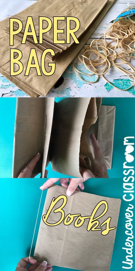 Learn how to make a paper bag book for your classroom with just two bags and a rubber band. Bag books are foldable teaching tools that will motivate your students. Paper Bag Book Cover, Paper Bag Book, Paper Bag Books, How To Make A Paper Bag, Paper Bag Scrapbook, Paper Bag Album, Homemade Books, Paper Bag Crafts, Paper Lunch Bags